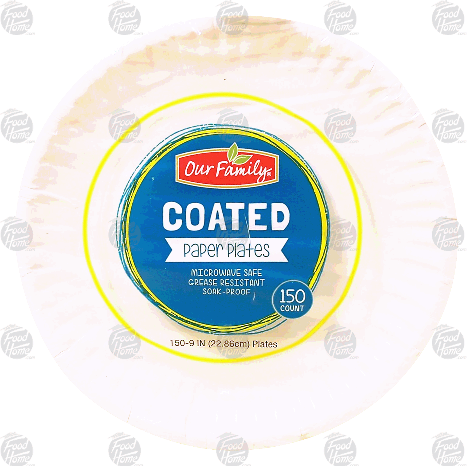 Our Family  coated paper plates, microwave safe, 9-inch Full-Size Picture